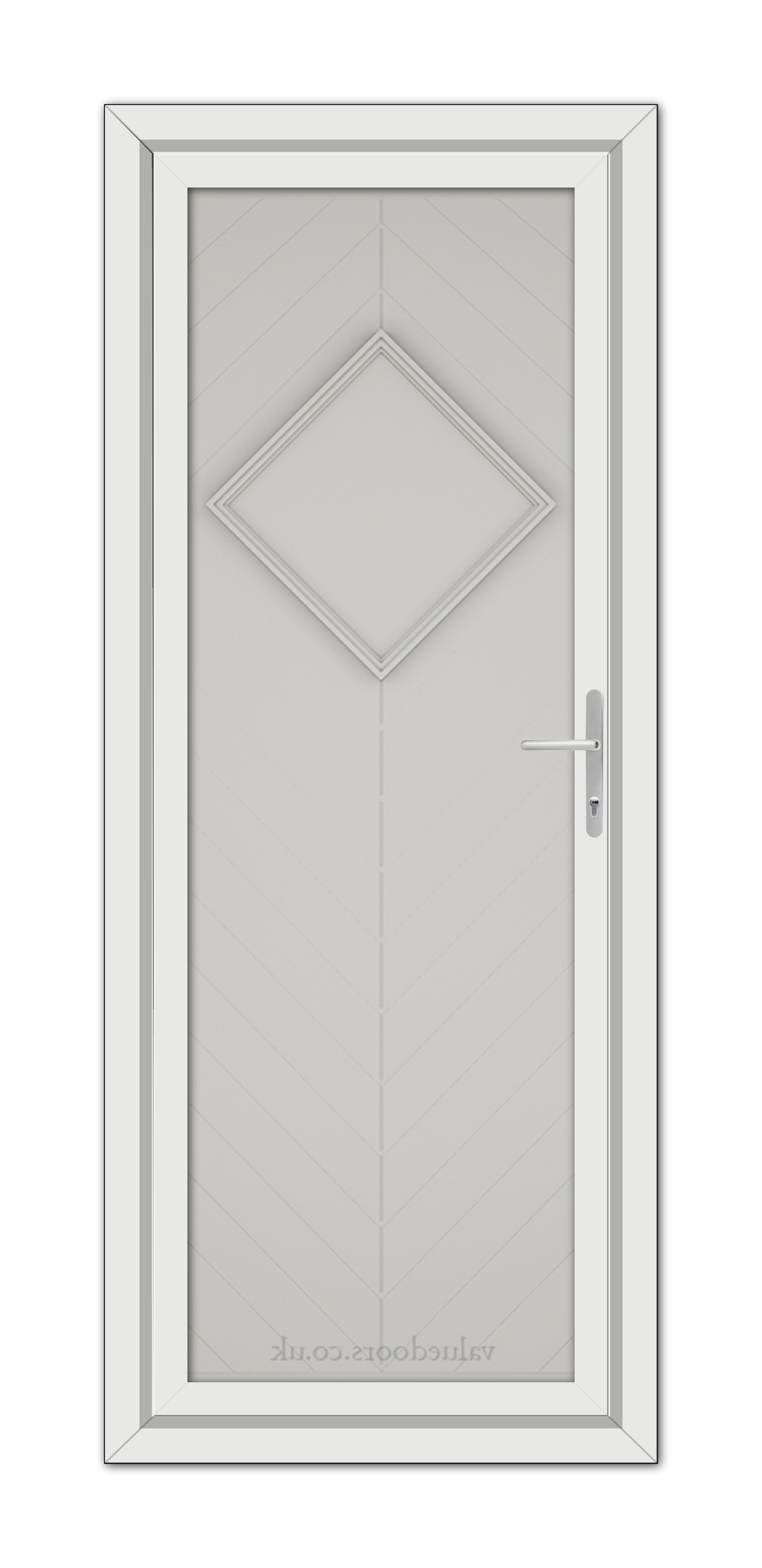 A Silver Grey Hamburg Solid uPVC door with a diamond design.