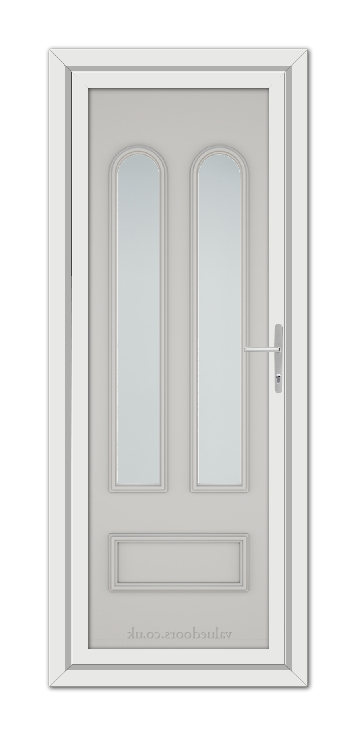 A Silver Grey Madrid uPVC door with glass panels.