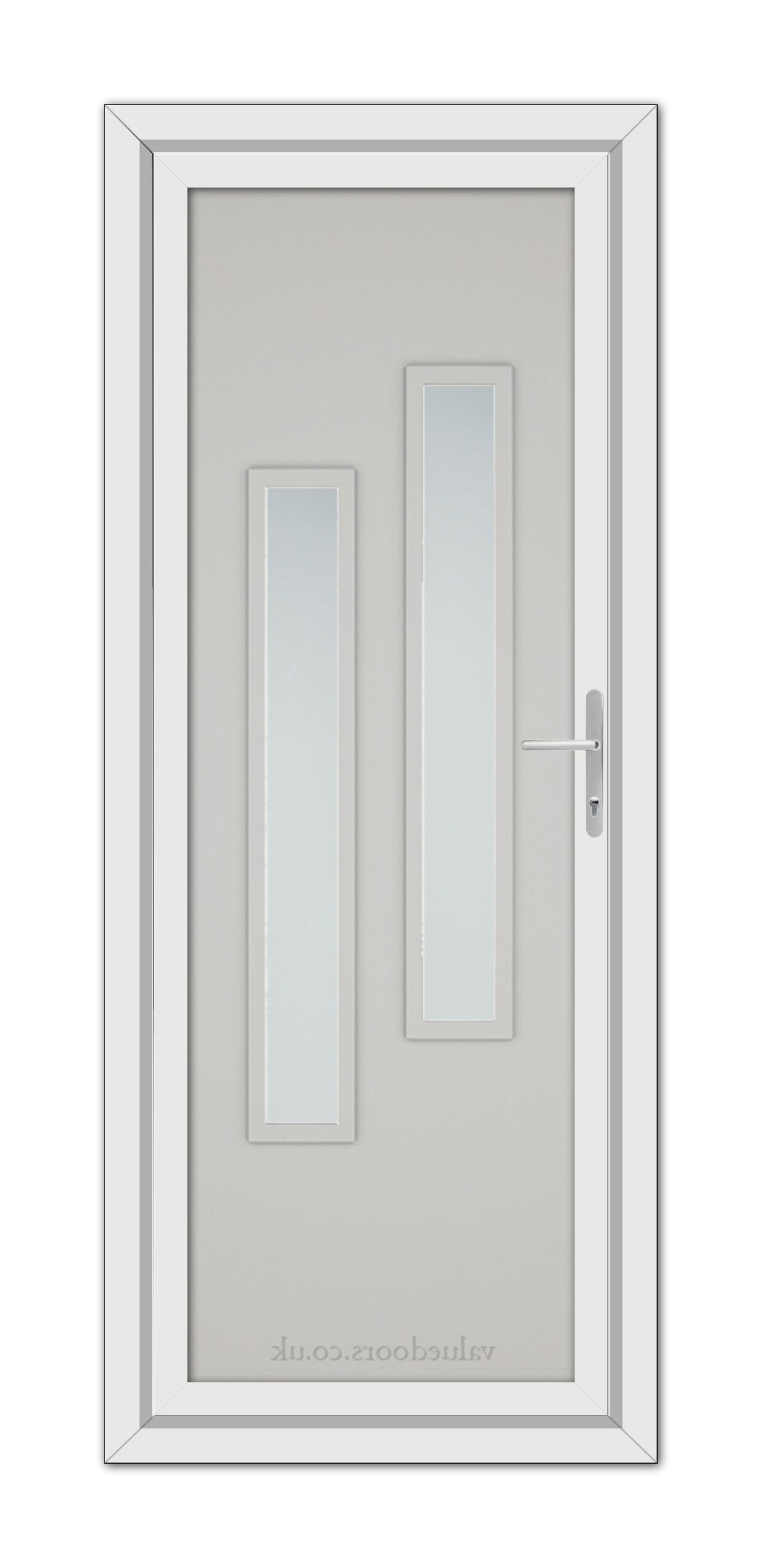 A Silver Grey Modern 5082 uPVC door with glass panels.