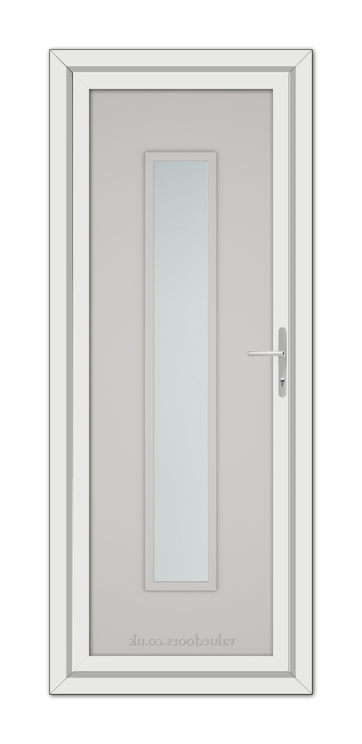 A Silver Grey Modern 5101 uPVC Door with a glass panel.