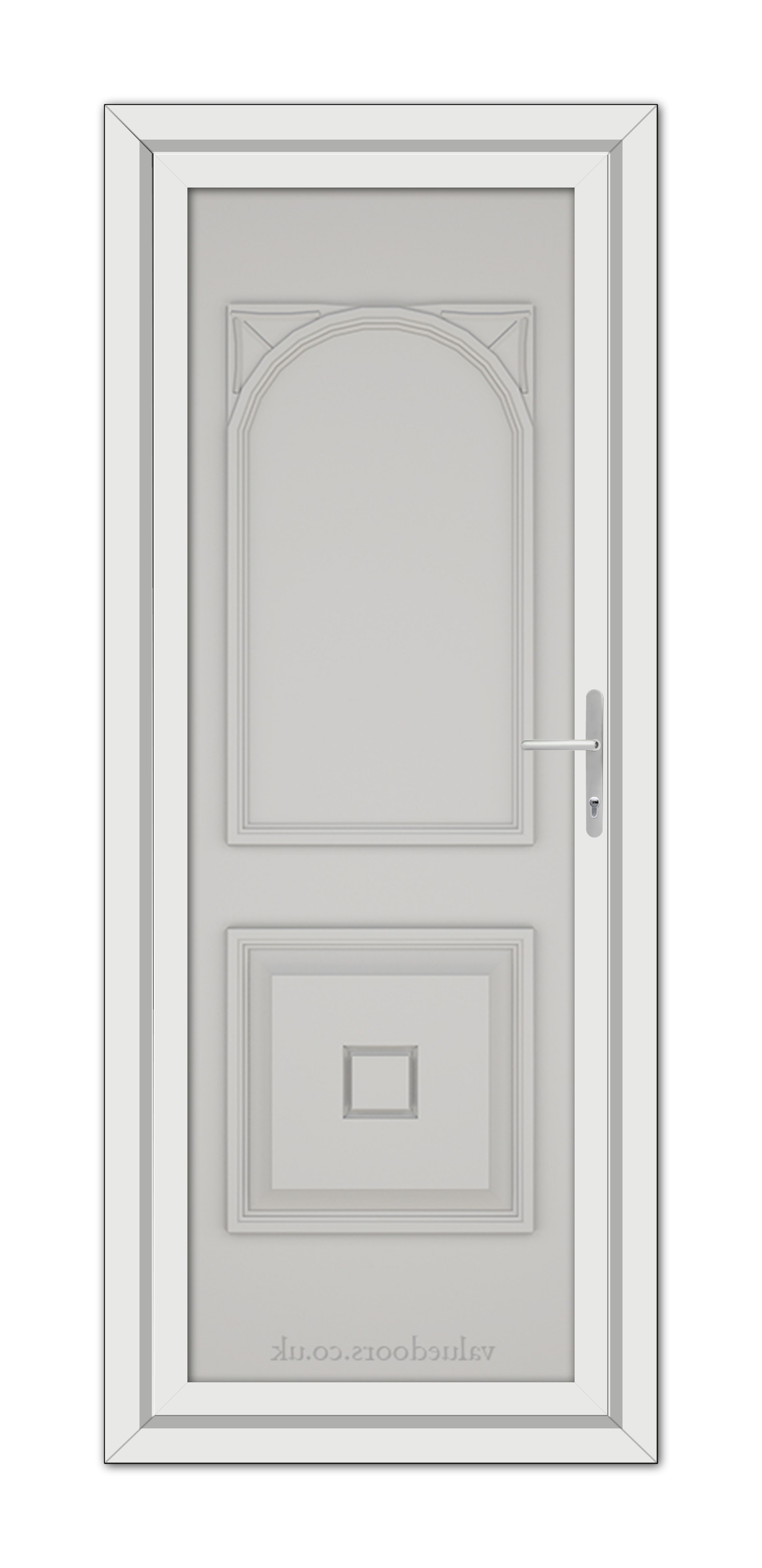 Silver Grey Reims Solid uPVC Door with a square design.
