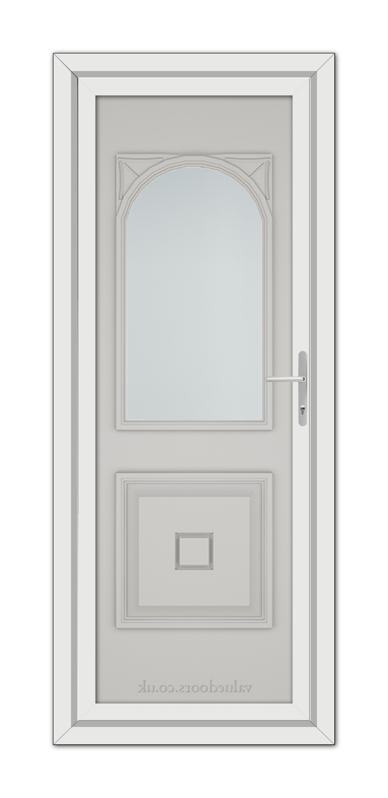 A Silver Grey Reims uPVC Door with a glass panel.