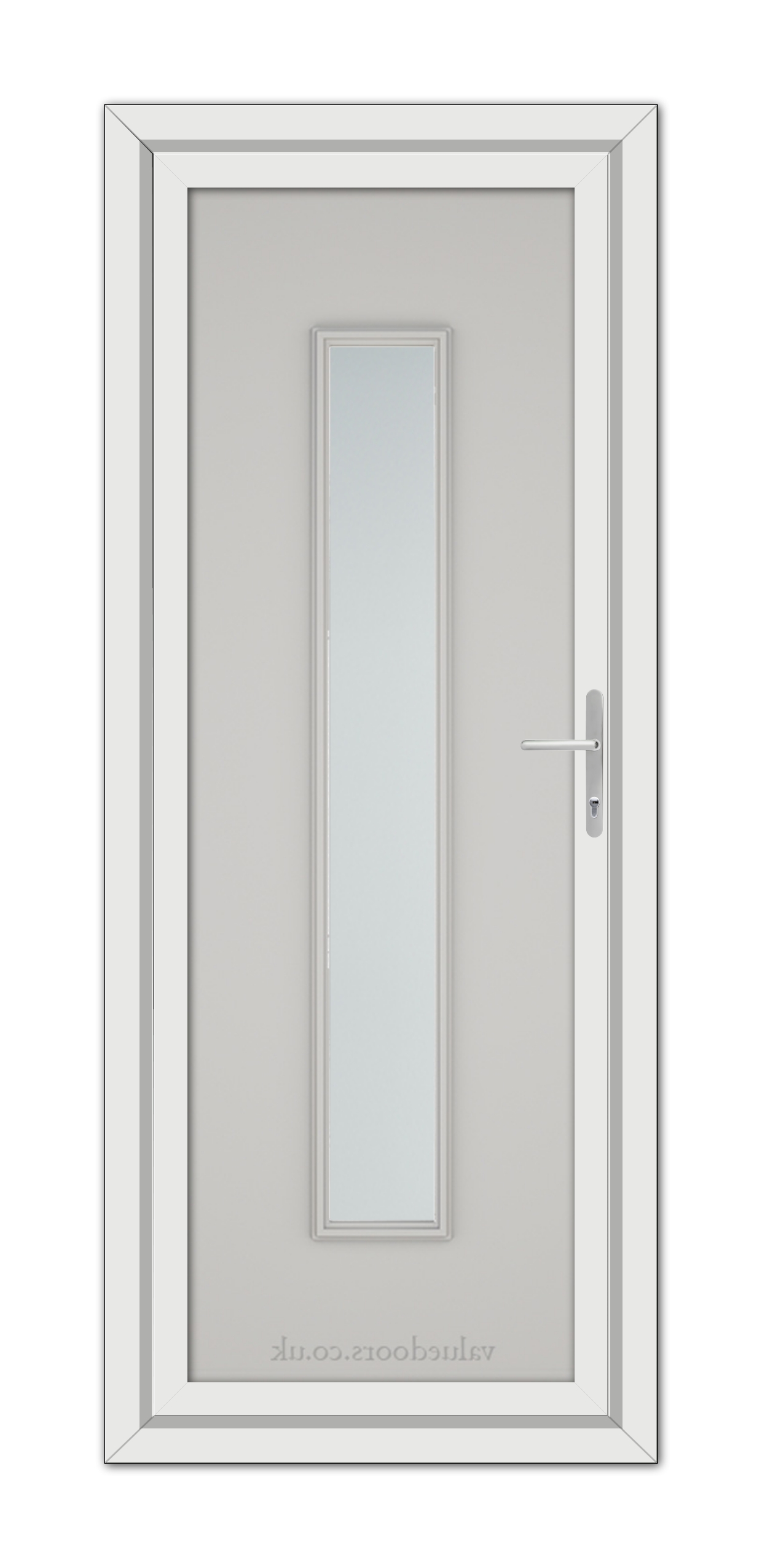 A Silver Grey Rome uPVC Door with a glass panel.