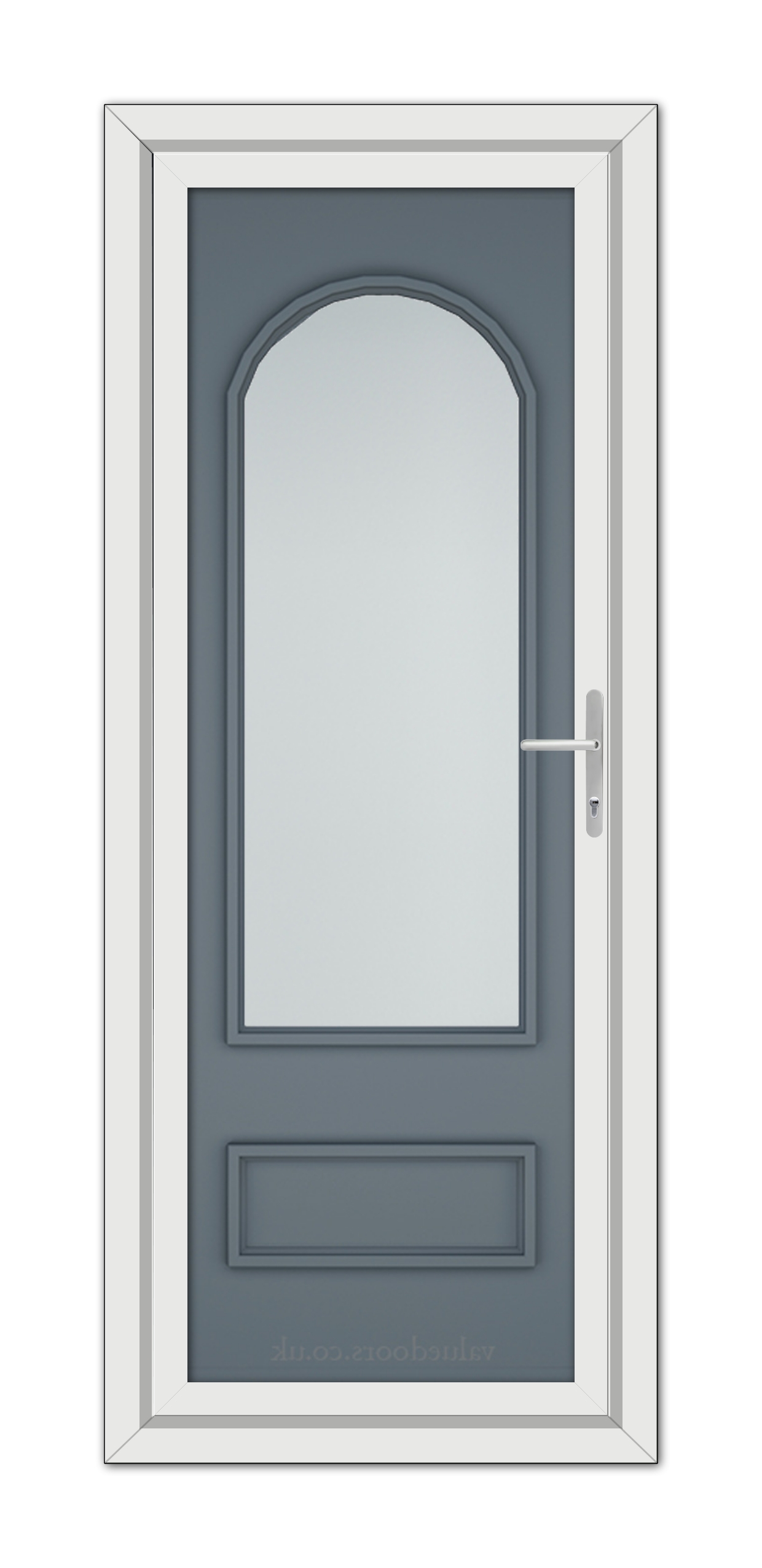 Slate Grey Canterbury uPVC Door with a glass panel.