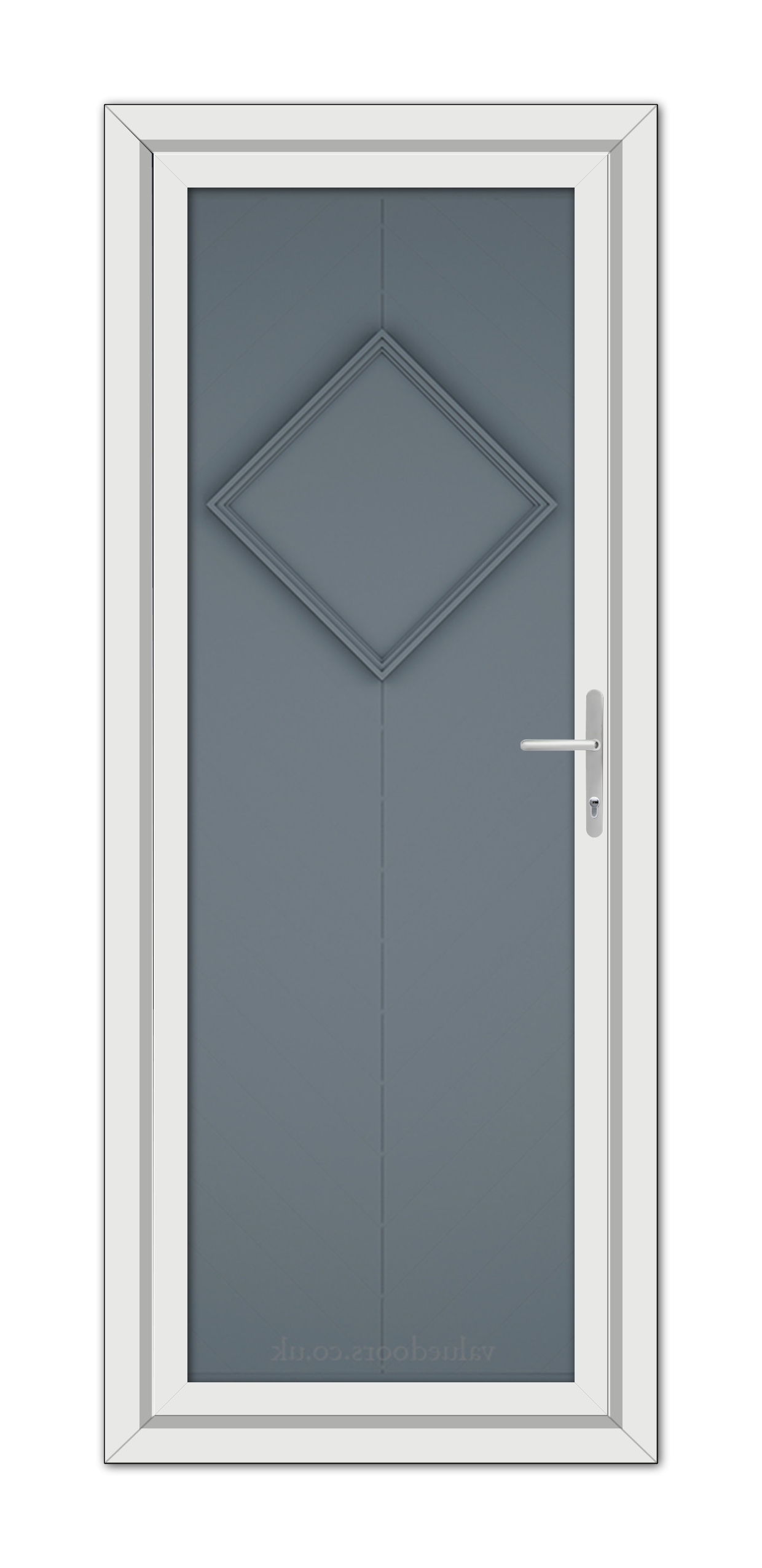 A Slate Grey Hamburg Solid uPVC Door with a square design.