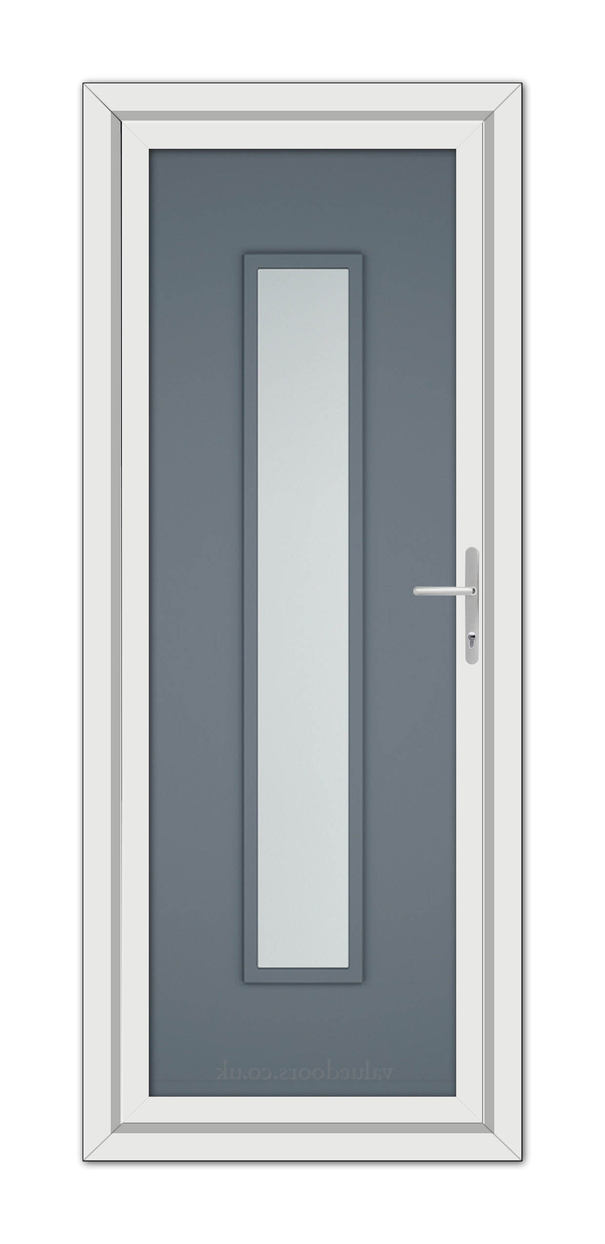 A Slate Grey Modern 5101 uPVC door with a glass panel.