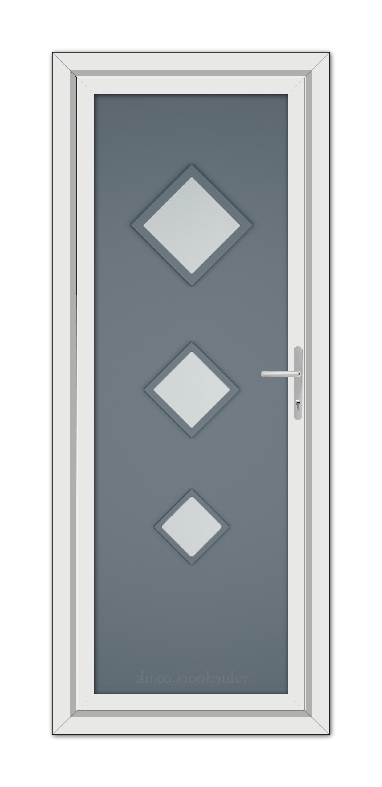 A Slate Grey Modern 5123 uPVC door with white squares.
