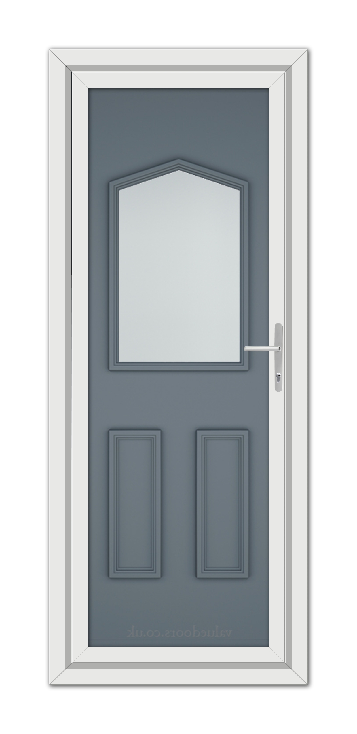 A Slate Grey Oxford uPVC Door with a glass panel.
