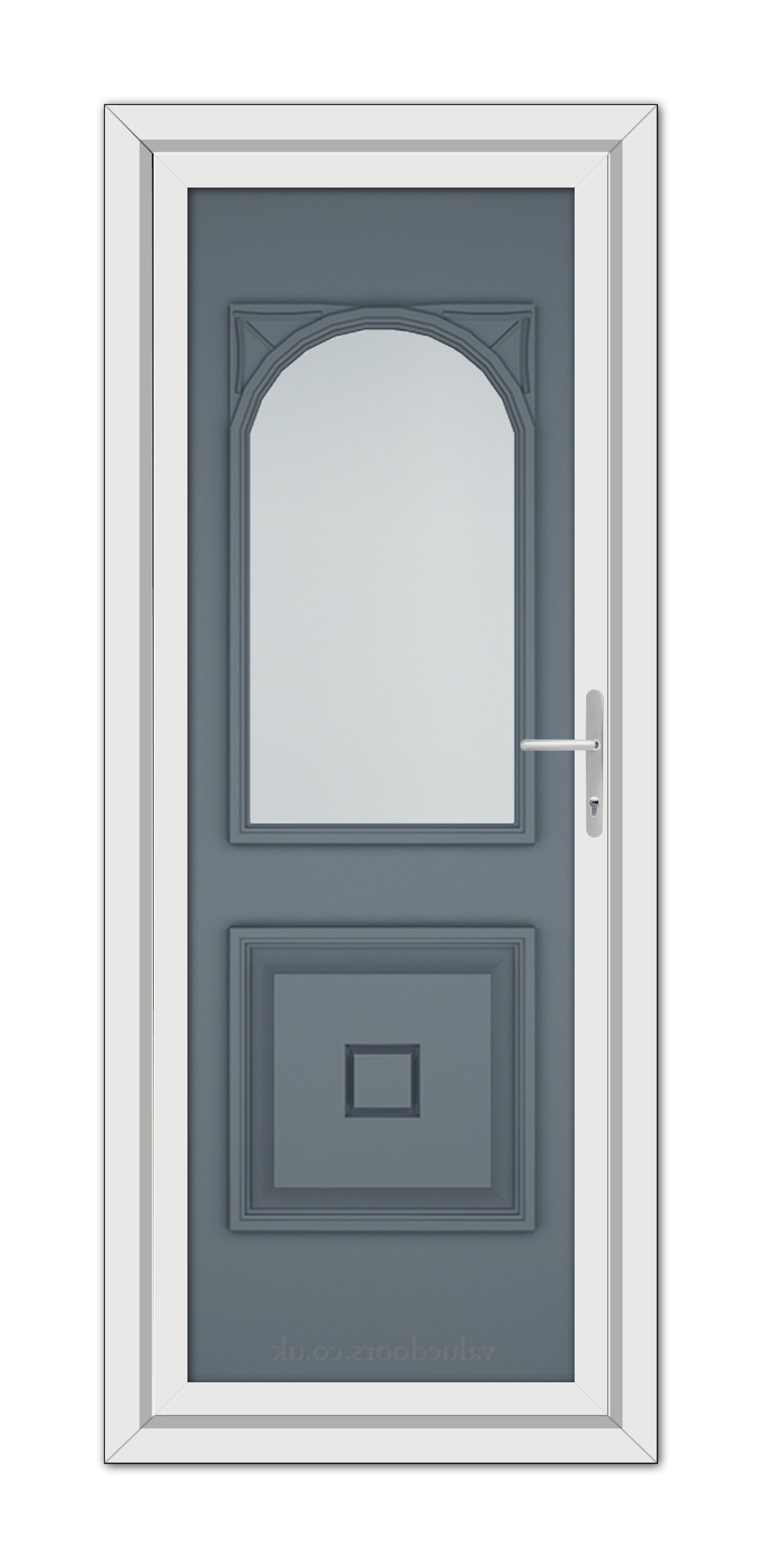 A Slate Grey Reims uPVC door with a glass panel.