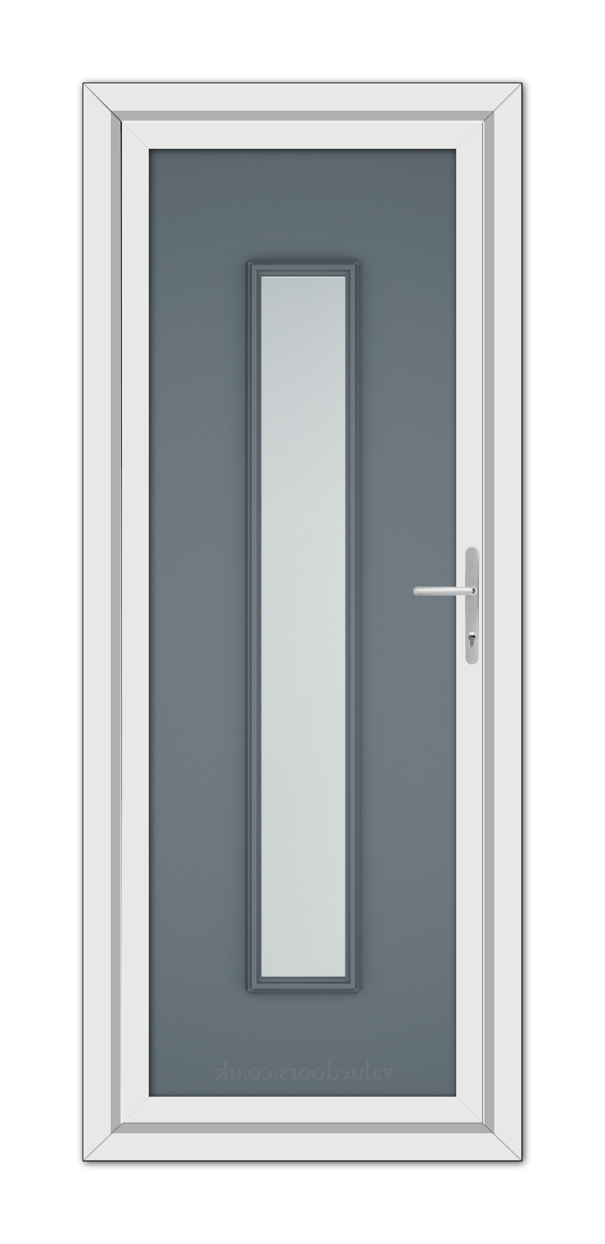 A Slate Grey Rome uPVC door with a glass panel.
