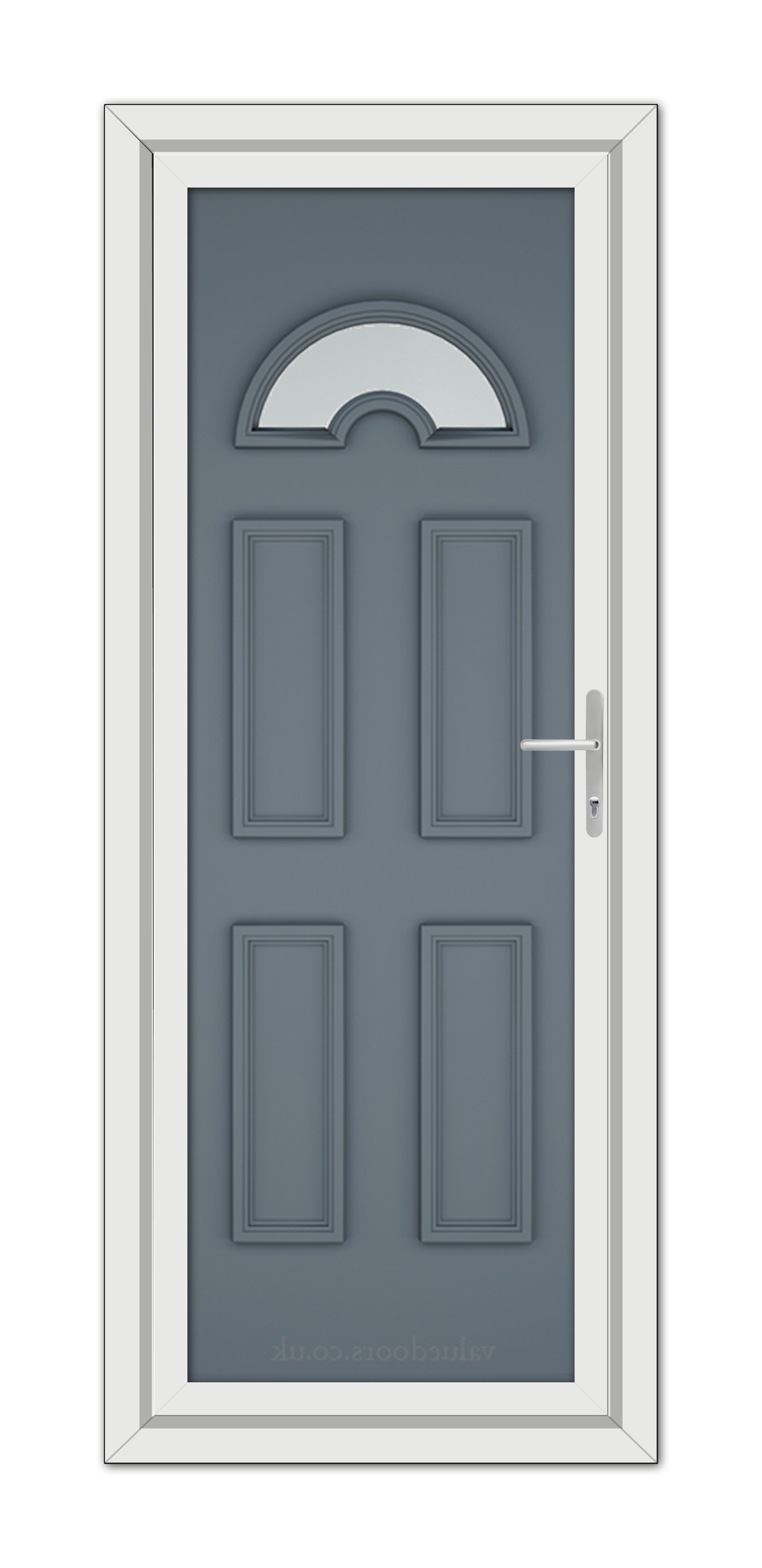 A Slate Grey Sandringham uPVC Door with a white frame.