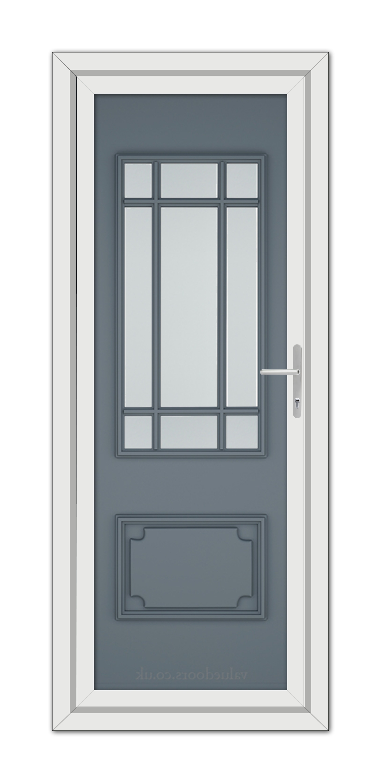 A Slate Grey Seville uPVC Door with glass panels.