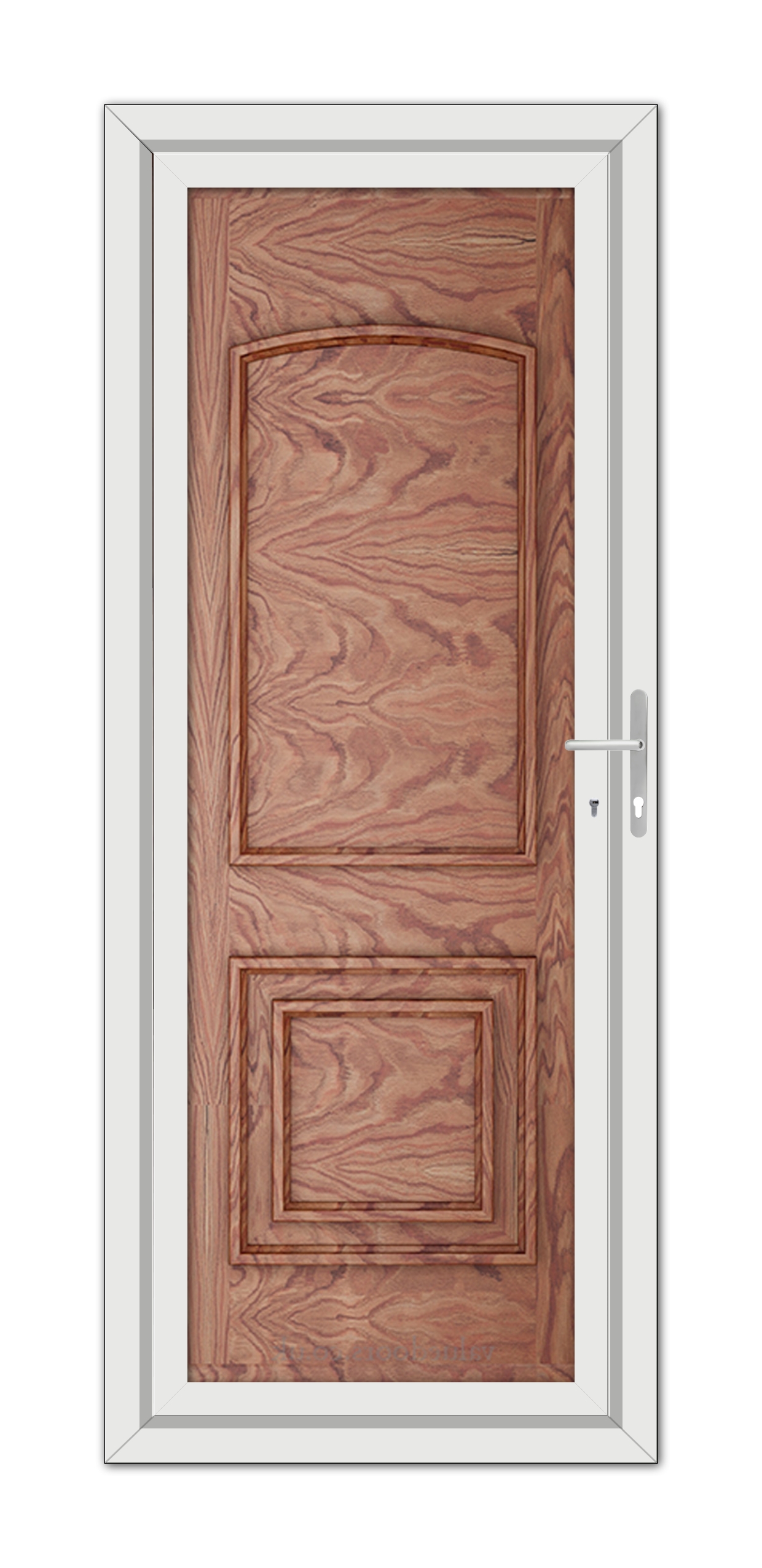 A close-up of a Solid Oak Balmoral Classic Solid uPVC Door.