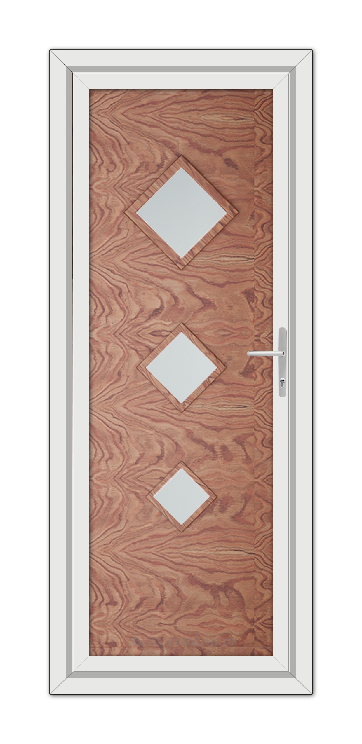 A white Solid Oak Modern 5123 uPVC door with a wooden panel.