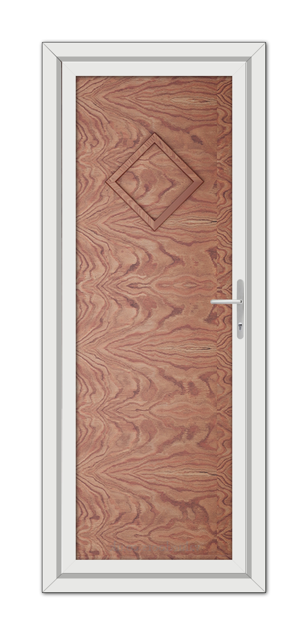 A white Solid Oak Modern 5131 Solid uPVC door with a wood panel.