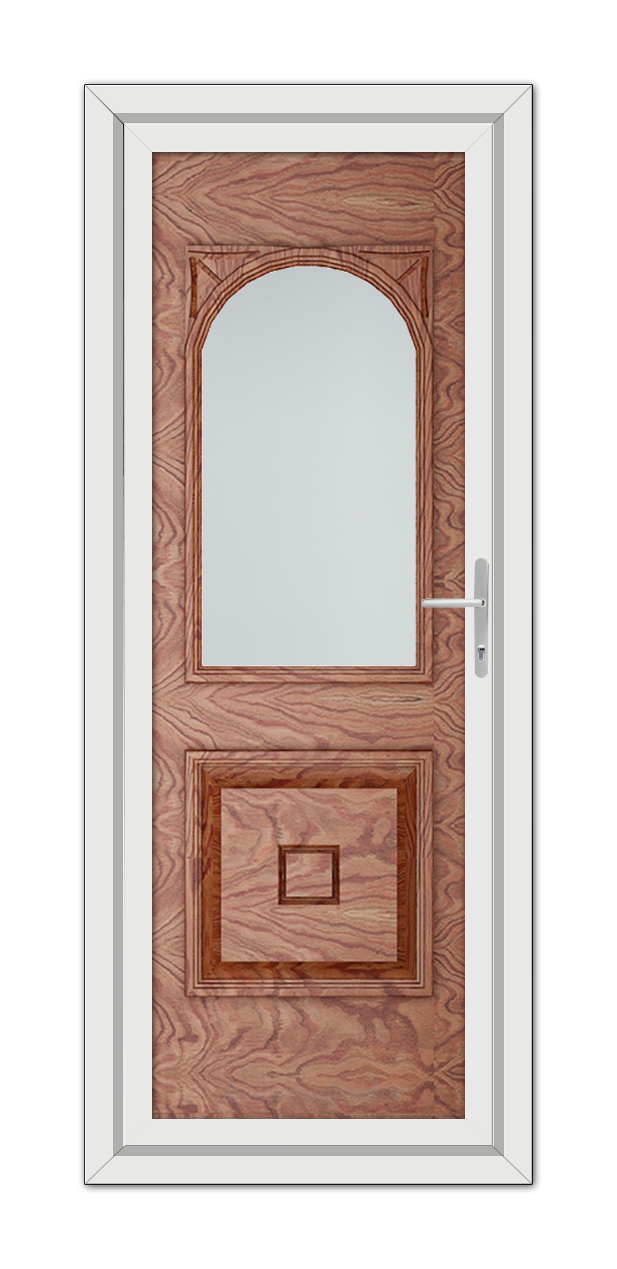 Solid Oak Reims uPVC Door with a mirror.