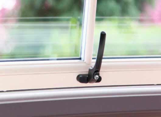 black handles on new upvc energy efficient windows